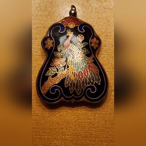 Elegant Peacock Pendant with Floral Design